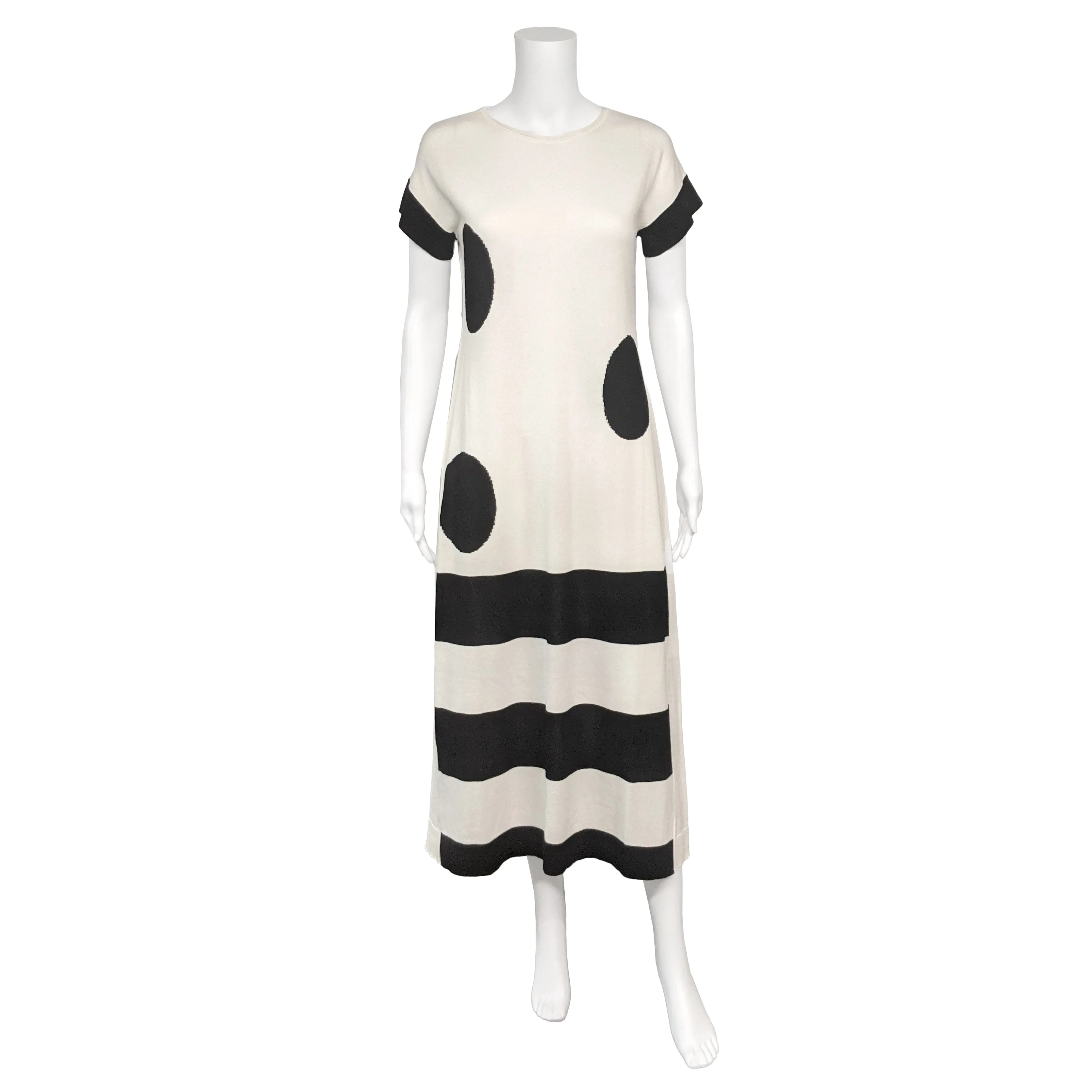 SALE! Maxi Dress in Black & White Pattern by Knit Knit