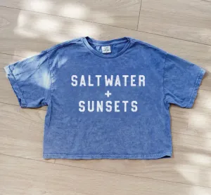 Salt Water & Sunsets Mineral Graphic Crop Top