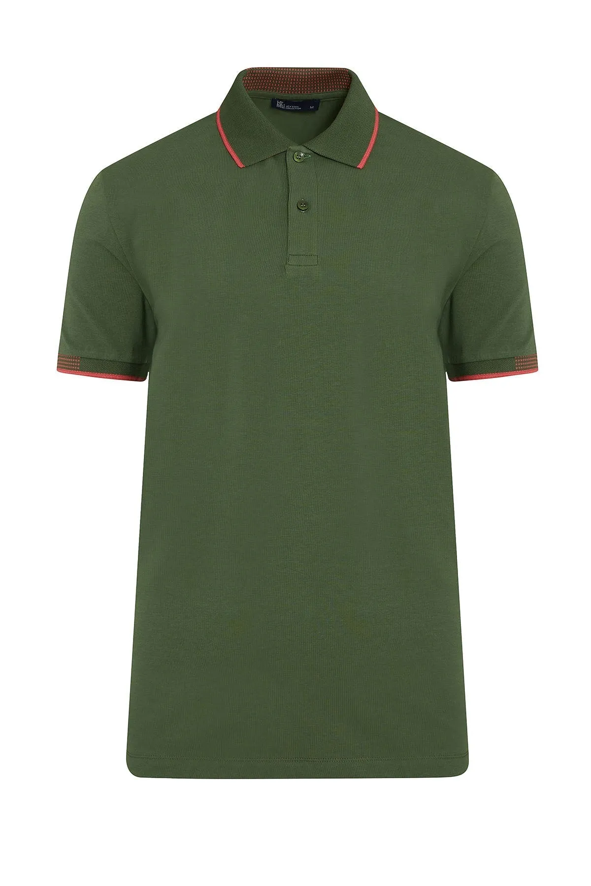 Slim Fit Basic Cotton Blend Seagrass Polo T-Shirt