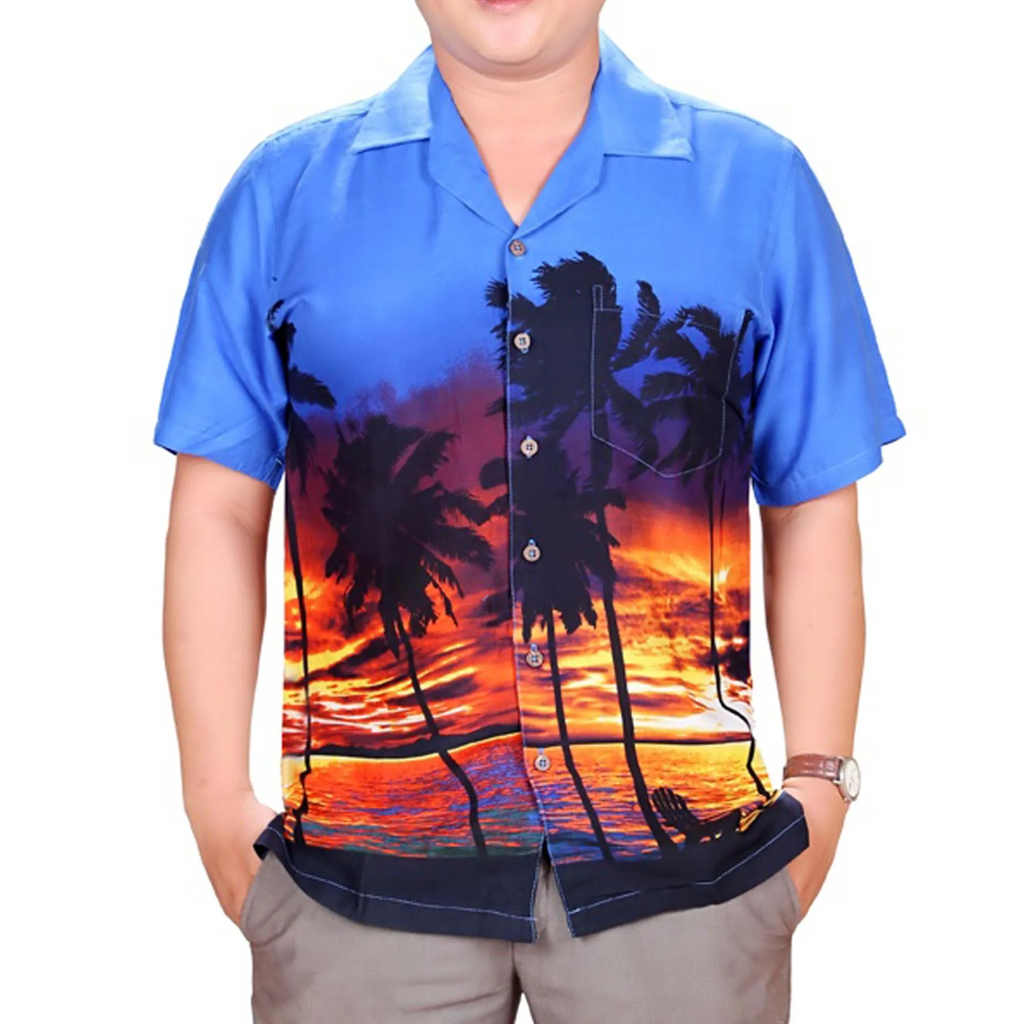 Sunset Border Men's Aloha Shirt (Rayon)