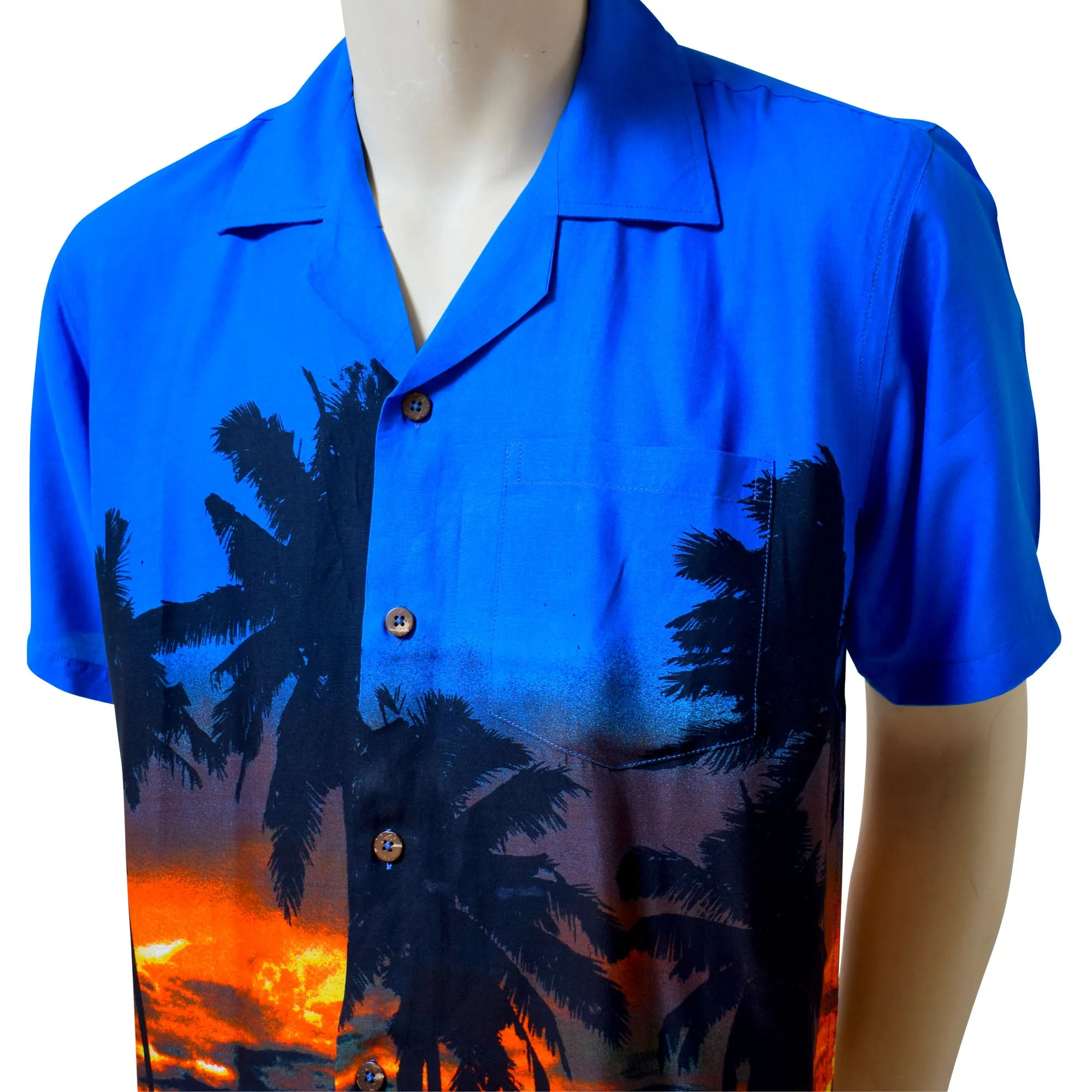 Sunset Border Men's Aloha Shirt (Rayon)