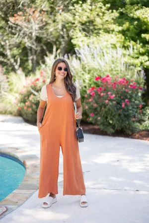 Sweet Sunset Amber Linen Jumpsuit