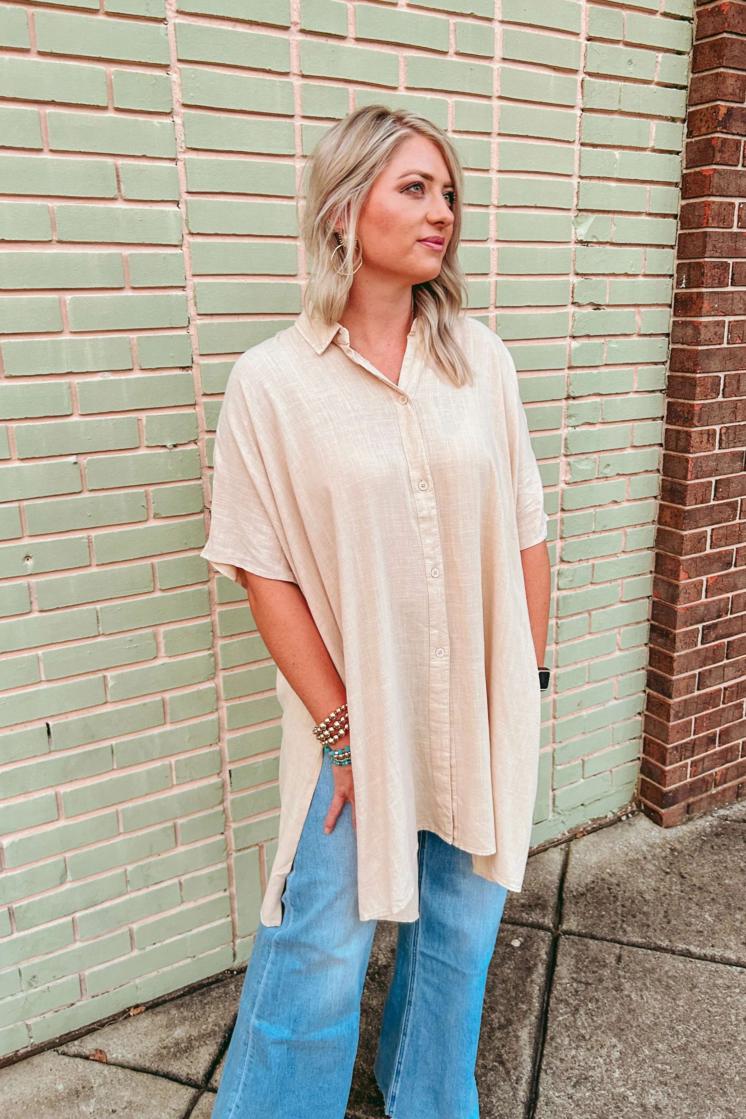 Tan Tunic Top