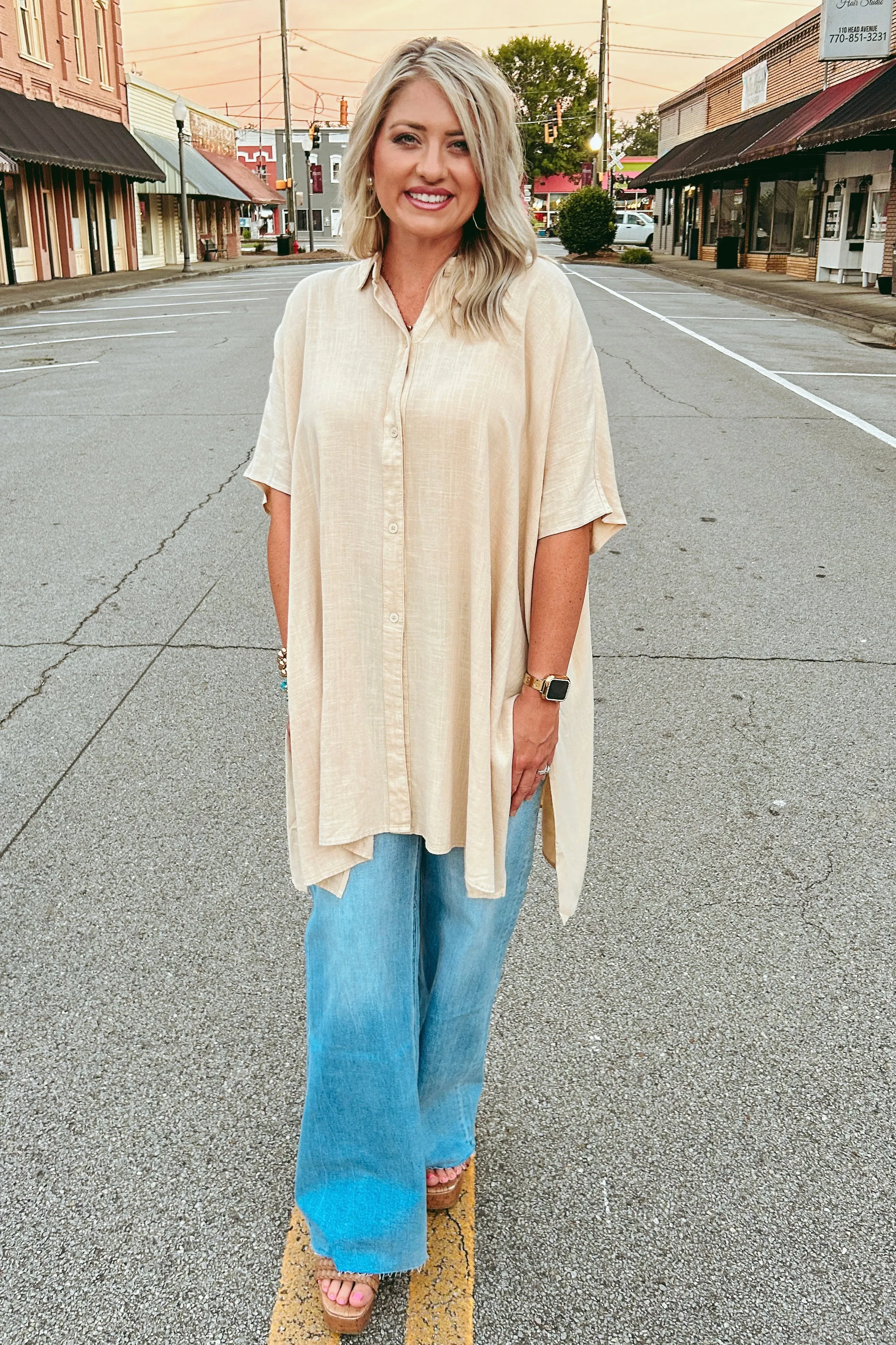 Tan Tunic Top