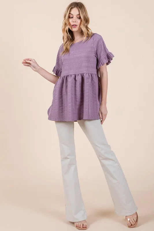 TEEK - Textured Ruffle Sleeve Tunic