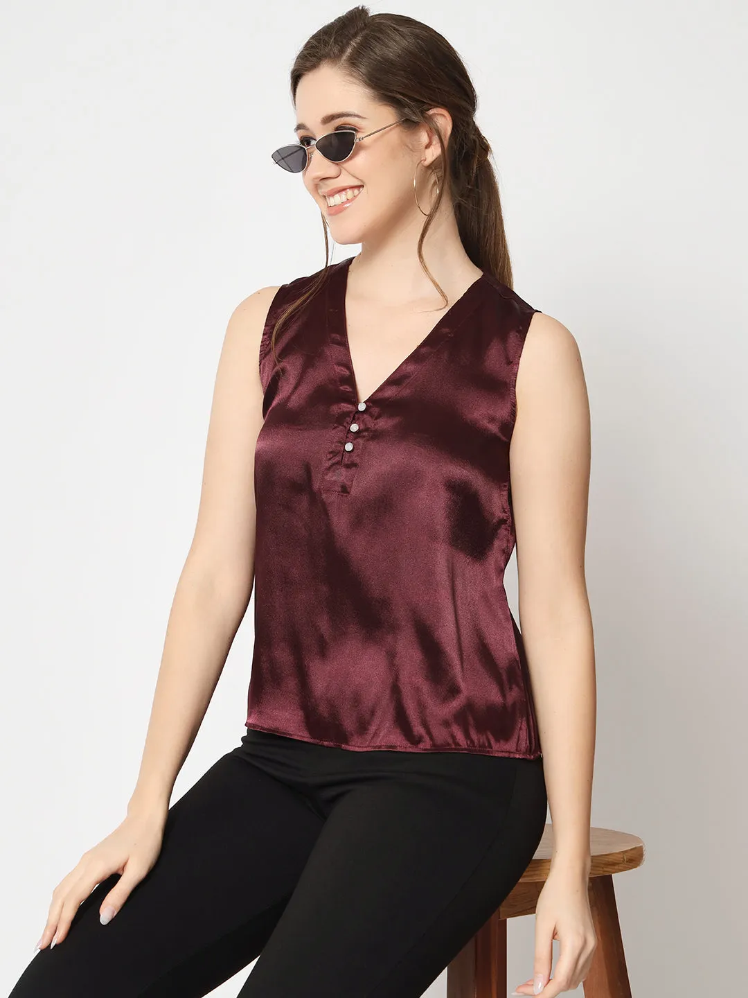 V-Neck Sleeveless Top