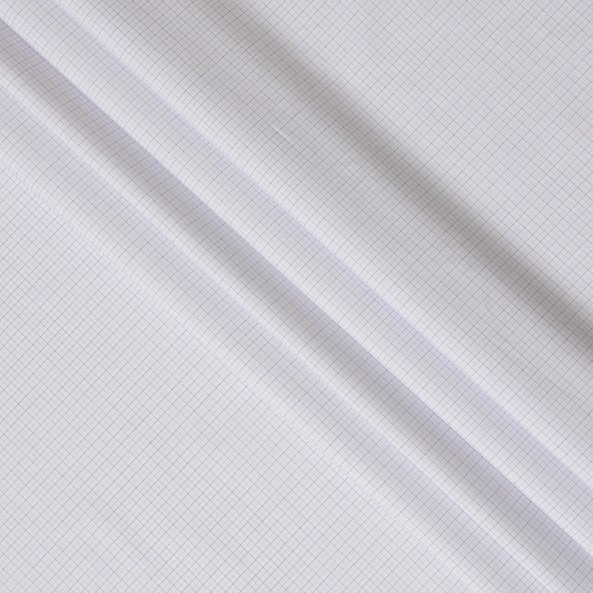 White & Light Grey Grid Checkered 100% Cotton Shirting Fabric, 150 cm Width, Made in Italy-D20505