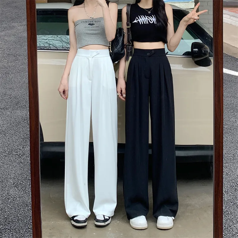 xiangtuibao Suit Pants Wide-Leg Pants Women's Summer High Waist Drooping Slimming Versatile Casual Loose Mop Thin Straight Suit Pants